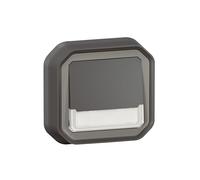 LEGRAND, Plexo New 069854L - Pulsante di commutazione per ambienti umidi, con porta etichetta, apertura + contatto chiusura (NO+NC), fornito con 12 V per cablaggio, compatibilità 230 V, colore: