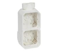 LEGRAND, Plexo New 069866L - Presa a parete per ambienti umidi, 2 membrane, 2 ingressi per cavi ISO 20, installabile orizzontalmente e verticalmente, colore: Bianco