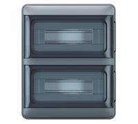 Legrand, Plexo S 601894 - Distributore per ambienti umidi, classe di protezione: IP65-IK07, 2 file, 24 moduli, dimensioni: 350 x 285 x 106 (altezza x larghezza x profondità) con terminali neutri e