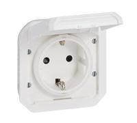 Legrand - Presa 16A con contatto laterale di terra - Plesso - Impermeabile IP55 - Componibile per l'installazione con scatola o telaio - Bianco - 069639LE