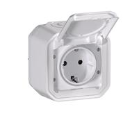 Legrand - Presa 16A con contatto laterale di terra - Plesso - Impermeabile IP55 - Montaggio superficiale - Bianco - 069771LE