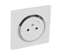 Legrand - Presa 2P+T Superficie dooxie 16A con piastra bianca/cromata e artigli - opuscolo