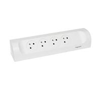 LEGRAND - Presa angolare a cablaggio - 4 prese di superficie con messa a terra - Installazione orizzontale o verticale - Bianco