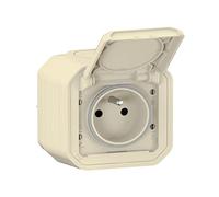Legrand - Presa di corrente con terra impermeabile con copertura Plexo 16A 250V consegnata completa per montaggio in apparente sabbia
