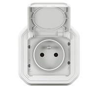 LEGRAND | Presa Di Corrente Plexo Standard Franco-Belga, Impermeabile IP55 Resistente All'acqua E Alla Polvere, Resistenza agli Urti IK08, Fornito Completo Per Montaggio A Incasso Bianco