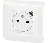 Legrand - Presa di corrente Surface Mosaico con caricatore Type-C 2 moduli - bianco