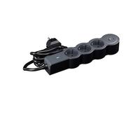 LEGRAND Presa multipla multipla con interruttore, 3 prese 2P+T e USB C, cavo 1,5 m, nero e grigio scuro 694425