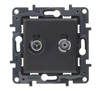 LEGRAND Presa TV-R/SAT finale componibile da incasso Gamma Niloé Step, Colore Antracite, 398320