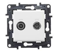 LEGRAND Presa TV-R/SAT Intermedie componibile per installazione a incasso, Gamma Niloé Step, Bianco, 398315