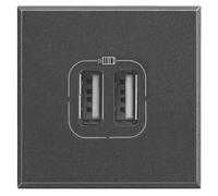 Presa caricatore USB tipo A e C Bticino Axolute nero 2 moduli HS4287C2