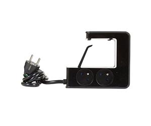 Legrand - Prolunga clipsabile a 4 prese e 2 caricabatterie USB tipo A - nero