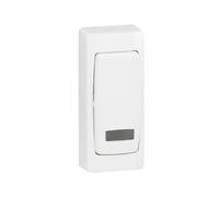 Legrand - Pulsante deviatore con spia luminosa, completo, modello stretto, colore: Bianco