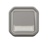LEGRAND | Pulsante Invertitore Luminoso Porta Etichetta, Plexo, Impermeabile IP55 Per Uso Interno ed Esterno, Resistente agli Urti IK08, Consegnato Completo Con Artigli