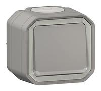 Legrand - Push-up luminoso impermeabile Plexo 10A fornito completo di spia per montaggio in apparente grigio