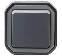 Legrand - Push-up luminoso impermeabile Plexo 10A fornito completo di spia per montaggio in apparente antracite