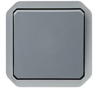 Legrand - Pusher singolo impermeabile Plexo 10A per equipaggiare una custodia o una piastra supporto finitura grigio