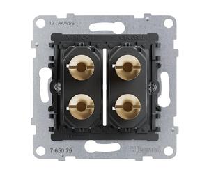 LEGRAND, SEANO 765079 - Connettore altoparlante a 2 prese, prese da 4 mm, in ottone placcato oro per trasmissione del segnale di prima classe