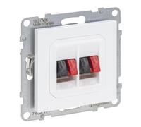 LEGRAND, SEANO 765177 - Connettore altoparlante a 2 vie con morsetti a molla (rosso/nero), colore: Bianco ultra