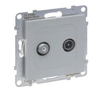 LEGRAND, SEANO 765270 - Presa singola TV-SAT, 2 cavi, cablaggio a stella, HDTV, attenuazione di connessione: 1,5 dB, colore: Alluminio laccato