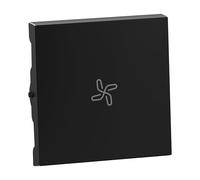 LEGRAND, SEANO 765314 - Altalena con simbolo della ventola per interruttore, pulsante e interruttore a croce, coperchio dell'interruttore, piastra a bilanciere, colore: Nero laccato