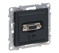 LEGRAND, SEANO 765460 - Unità di collegamento HD15 + jack da 3 mm, inserto con copertura, morsetti a vite, colore: antracite