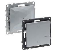 LEGRAND, SEANO with Netatmo Gateway da incasso radio gateway master switch "viene/camminare", stato batteria LED 3 V (durata 8 anni), trasmettitore da parete, Smart Home, colore: Alluminio, 765730