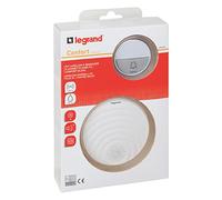 LEGRAND, Set campanello radio Comfort, 230 V, con pulsante campanello impermeabile (IP44), funzionamento a batteria, 1 gong con plug-in per prese, 15 melodie, 1 pulsante campanello, portata 100 m,