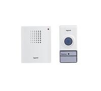 LEGRAND, Set campanello senza fili con portata di 50 m, 32 melodie, grado di protezione IP44, campanello alimentato a batteria, 094250