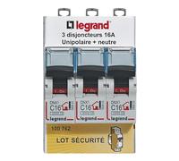 LEGRAND | Set di 3 Interruttori DNX³ 16A, Visualizzazione Immediata Del Circuito Guasto, Arrivo Ad Alta E Uscita Bassa Con Terminali A Vite, Alimentazione A Pettine O Cavo