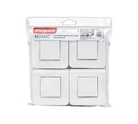 Legrand - Set di 4 interruttori singoli o avanti e indietro Mosaic 10A bianco completo con piastra e fissaggio a vite
