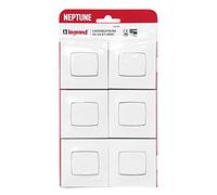 Legrand - Set di 6 interruttori o avanti e indietro Nettuno - Bianco