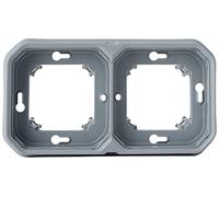 Legrand - Supporto piastra impermeabile 2 postazioni Plexo per montaggio orizzontale o verticale a incasso funzioni componibili - grigio