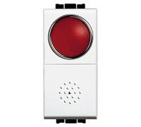Pulsante NO + portalampada rosso Bianco Living Light bticino N4038R