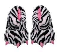 legtovt Paw Slippers for Women Non-slip Thermal Zebra Claw Slippers Silent Monster with Crystal Lining Moisture-Proof Animal for Women & Girls Shoe Size 37