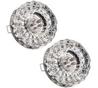 LEGZIT Plafoniera da Incasso a LED in Acciaio Inossidabile da 2-3,5 Pollici 3W,faretti Wafer da 5W con Bordo deflettore,faretto da Incasso a LED Senza candeggina in Cristallo Faretto a soffitto a b