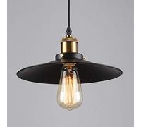 LEGZIT Retro Lampada a Sospensione Paralume Vintage Industriale Illuminazione a Soffitto LED Ristorante Loft Nero Paralume Cucina Coffee-Shop Lampadario E27 Base Lampadario Plafoniera