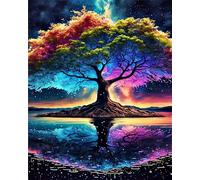 Lehaha 5D Diamond Painting Kit Completo per Adulti,Cartoon Diamond Art Kits for Kids Beginners,Stitch Kit Pittura Diamante Come Regalo per Bambini,DIY Strass Ricamo Punto Croce,Albero(30x40cm)
