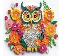 Lehaha 5D Diamond Painting Kit Completo per Adulti,Cartoon Diamond Art Kits for Kids Beginners,Stitch Kit Pittura Diamante Come Regalo per Bambini,DIY Strass Ricamo Punto Croce,gufo(30x30cm)