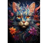Lehaha Dipingere con i numeri Kit per Adulti Bambini Principianti,DIY Digitale Pittura ad Olio Kit per Animale Gatto soriano con Tela e Pigmento Acrilico,30x40cm