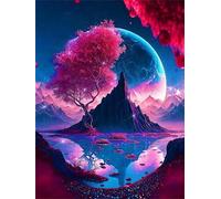 Lehaha Dipingere con i numeri Kit per Adulti Bambini Principianti,DIY Digitale Pittura ad Olio Kit per Animale luna con Tela e Pigmento Acrilico,30x40cm