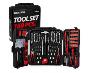 LEHMANN Cassetta Attrezzi Completa 168 pezzi - Valigetta Portatile Pieghevole con Maniglia per il Trasporto - Set Attrezzi da Lavoro Completo - Kit Universale per Fai-da-te, Casa e Garage