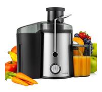 LEHMANN Centrifuga Frutta e Verdura, Rapida Preparazione del Succo, Estrattore Frutta e Verdura con Bocca da 65 mm, 2 Livelli di Velocità, Contenitore Polpa 1,5 L e Succo 450 ml, Acciaio Inox
