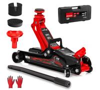 LEHMANN Cric per Auto Idraulico 2,5T - Sollevatore Auto, Cric Auto | Cric idraulico per auto 2,5T con valigetta, guanti da lavoro, 2 tamponi in gomma, altezza 85-360 mm, sollevatore