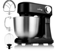 LEHMANN Impastatrice Planetaria, 1500 W, 12 Velocità, Ciotola 5 L, Accessori - Frusta, Gancio Impastare e Mescolatore, ideal Impastatrice per Pizza, Pane e Dolci - perfetta per Ogni Cucina, Nero