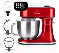 LEHMANN Impastatrice Planetaria Multifunzione con Display, Funzione di Fermentazione e Riscaldamento, Bilancia Integrata, 12 Velocità, Timer, con Ciotola 5 L, Frusta, Gancio Impastare, Mescolatore