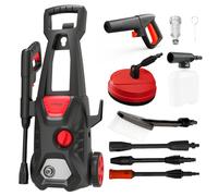 LEHMANN Jukon idropulitrice 1600 W, 200 bar, tubo flessibile ad alta pressione, pompa dell'acqua, spruzzatore di schiuma, lavaggio senza contatto, ugello rotante turbo