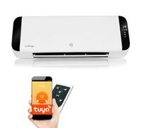 Lehmann LHOHH-2013A - Termoventilatore da parete con 2 livelli di potenza, 1000/2000 W, termoventilatore da parete con Wi-Fi, telecomando, display a LED, con timer e oscillazione (bianco)
