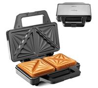 LEHMANN Sandwichmaker XXL - Piastre extra grandi - Tostapane XXL per 2 panini a forma di conchiglia - Antiaderente - Indicatore di prontezza - Facile da pulire - 1000 W