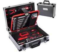 LEHMANN Valigetta Attrezzi Completa - Set da 88 Pezzi - Robusta Cassetta Attrezzi in Alluminio con Maniglia - Utensili con Impugnatura in Gomma - Set Completo per Officina, Garage e Casa