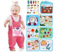 Lehoo Castle 12 in 1 Busy Board - Giochi Montessori Regalo Bambini 2 3 4 Anni, Pannello Sensoriale, Educativi Tabellone Attivitài, Quiet Book- Tema Unicorno
